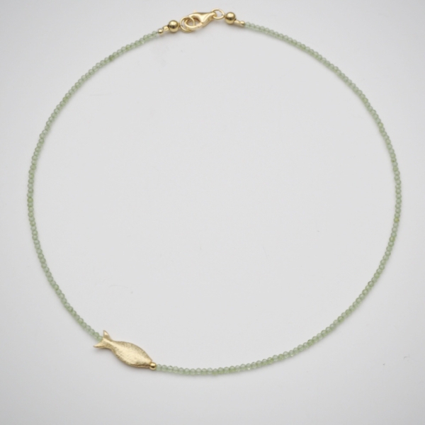 Collier Peridot mit Fisch